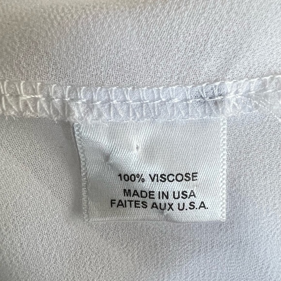 NEW! MISA Los Angeles White "Livey" chiffon top with ruffled trim - Picture 9 of 9